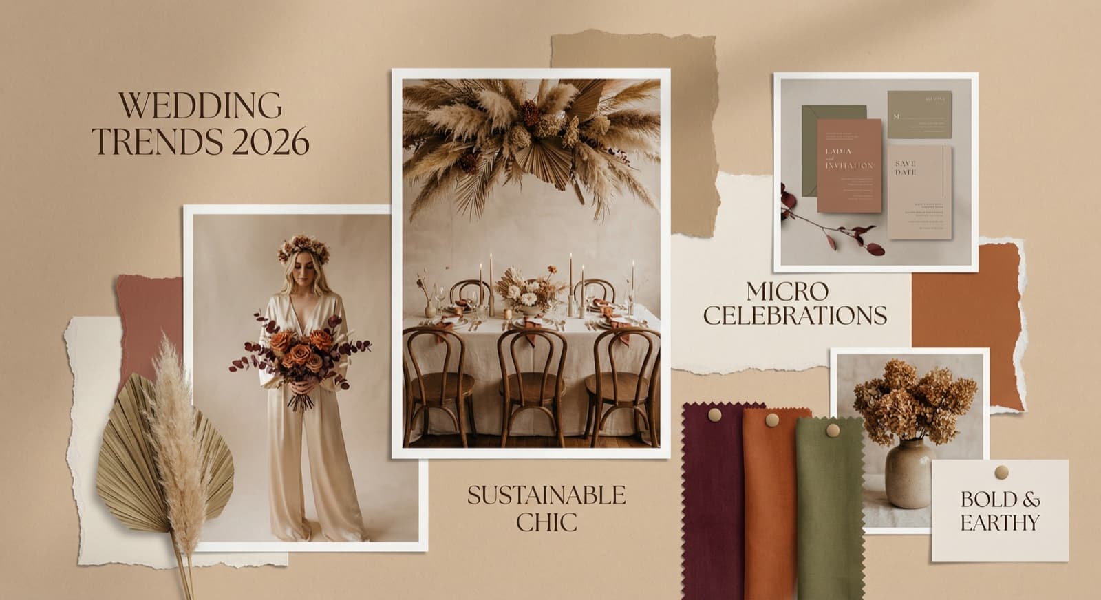 Moderne Hochzeitsdekoration mit aktuellen Trends 2026