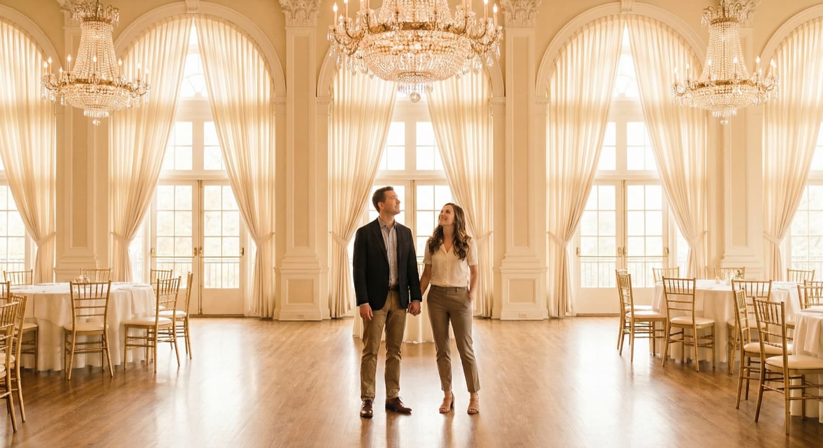 Hochzeitslocation Besichtigung mit Checkliste und Brautpaar